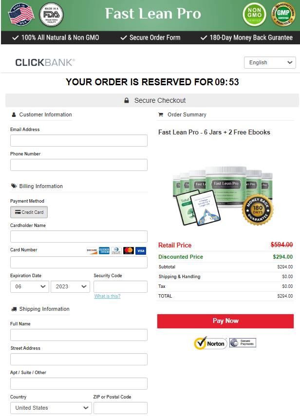 FastLeanPro - Secure Order Page